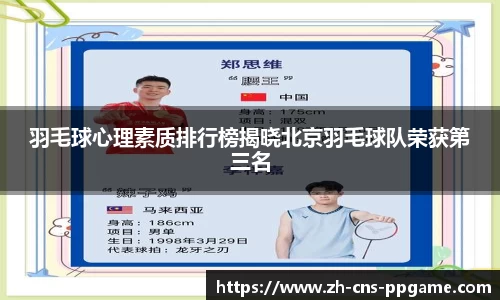 羽毛球心理素质排行榜揭晓北京羽毛球队荣获第三名